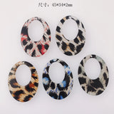 DIY Leopard Oval Resin Pendant Earrings Accessories