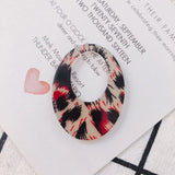 DIY Leopard Oval Resin Pendant Earrings Accessories