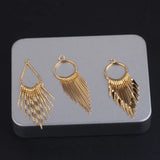 18k Plating Electrochromic Fringed Geometric Earrings Pendant Set