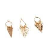 18k Plating Electrochromic Fringed Geometric Earrings Pendant Set