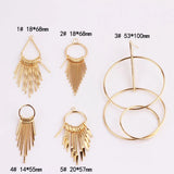 18k Plating Electrochromic Fringed Geometric Earrings Pendant Set