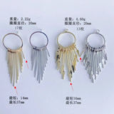 18k Plating Electrochromic Fringed Geometric Earrings Pendant Set