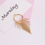 18k Plating Electrochromic Fringed Geometric Earrings Pendant Set