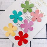 DIY Jewelry Accessory Iron Spray Paint Red Flower Earring Pendant Material