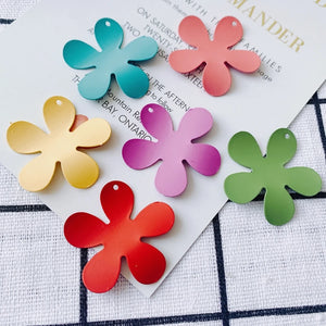 DIY Jewelry Accessory Iron Spray Paint Red Flower Earring Pendant Material