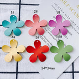 DIY Jewelry Accessory Iron Spray Paint Red Flower Earring Pendant Material