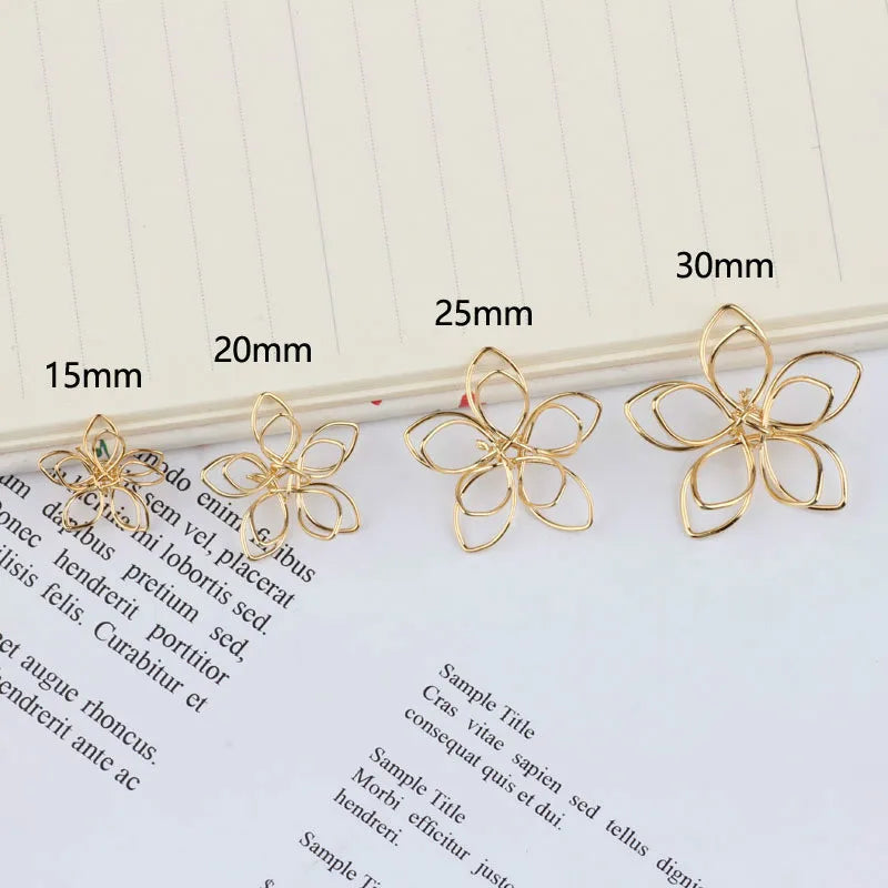 DIY 18k Copper Plated Double Flower Earrings Pendant Kit