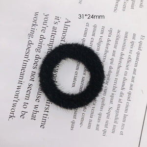 DIY Furry Hair Ring Accessories for Autumn and Winter