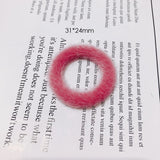 DIY Furry Hair Ring Accessories for Autumn and Winter