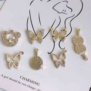 DIY Butterfly Table Tennis Bear Pendant Jewelry Accessories