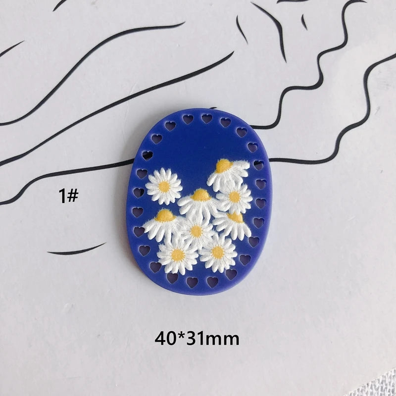Hand-painted Wind Plant Acrylic Patch Pendant Jewelry Accessories