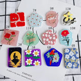 Hand-Painted Geometric Irregular Pendant Jewelry Materials