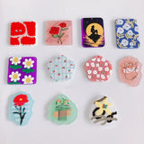 Hand-Painted Geometric Irregular Pendant Jewelry Materials