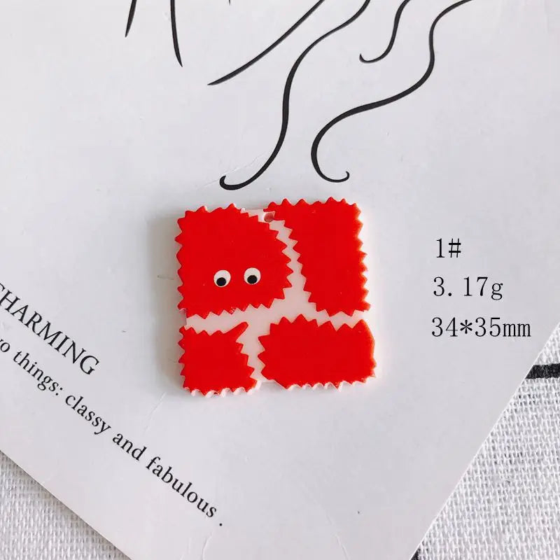 Hand-Painted Geometric Irregular Pendant Jewelry Materials