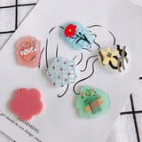 Hand-Painted Geometric Irregular Pendant Jewelry Materials