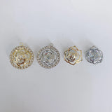 Hollow Rose Flower Zircon Pendant Earrings Jewelry