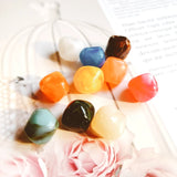 DIY Pine Stone Jade Resin Polygon Necklace Pendant