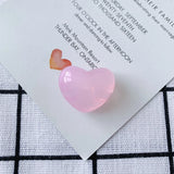 DIY Jelly Heart-Shaped Loose Beads Earrings Necklace Jewelry Accessories