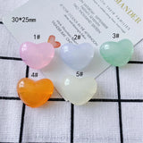 DIY Jelly Heart-Shaped Loose Beads Earrings Necklace Jewelry Accessories