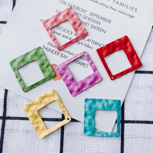 Square Pendant Necklace Earrings Jewelry Accessories