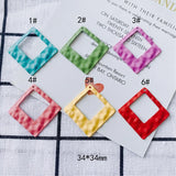Square Pendant Necklace Earrings Jewelry Accessories
