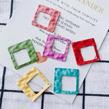 Square Pendant Necklace Earrings Jewelry Accessories