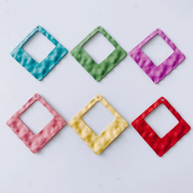 Square Pendant Necklace Earrings Jewelry Accessories