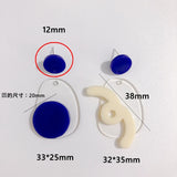 DIY Acrylic Asymmetric Hand-Made Earrings 2pcs