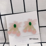 DIY Small Fresh Acrylic Stitching Flower Earrings 2pcs