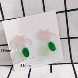 DIY Small Fresh Acrylic Stitching Flower Earrings 2pcs