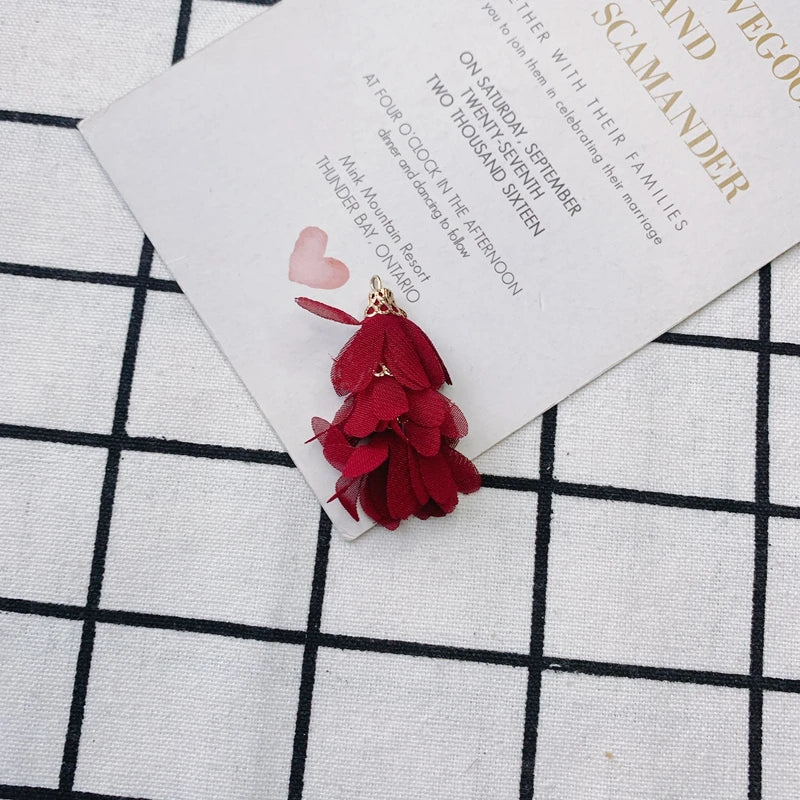 DIY Fabric Tassel Flower Earring Pendant - Accessory Materials