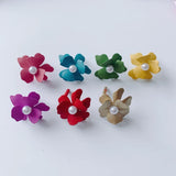 DIY 3D Multi-Petal Flower Pearl Earrings Accessory