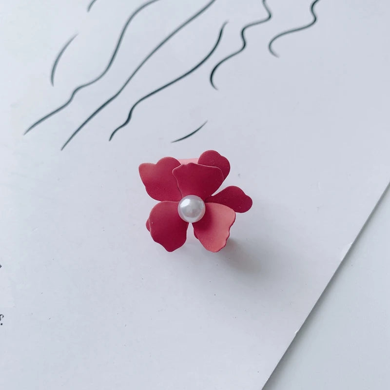 DIY 3D Multi-Petal Flower Pearl Earrings Accessory
