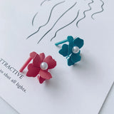DIY 3D Multi-Petal Flower Pearl Earrings Accessory