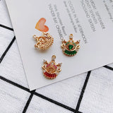 18K Copper Plated Zircon Pendant Court Necklace Earrings Set