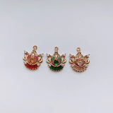 18K Copper Plated Zircon Pendant Court Necklace Earrings Set