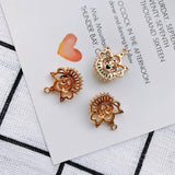 18K Copper Plated Zircon Pendant Court Necklace Earrings Set