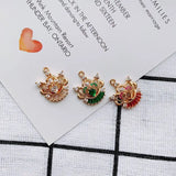 18K Copper Plated Zircon Pendant Court Necklace Earrings Set