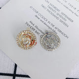 18K Copper Plated Hollow Flower Zircon Pendant Earrings Material