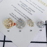 18K Copper Plated Hollow Flower Zircon Pendant Earrings Material