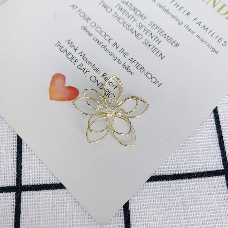 Alloy Electroplating Flower Earring Pendant Material