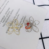 Alloy Electroplating Flower Earring Pendant Material