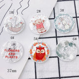 DIY Acrylic Resin Geometric Round Embossed Pendant