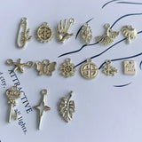 DIY Alloy Jewelry Accessories Butterfly Cross Pendant