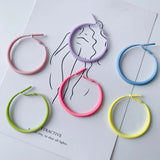 Alloy Paint Geometric Round Pendant Earrings
