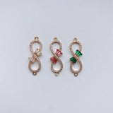 Zircon Bow Pendant Necklace Bracelet Set
