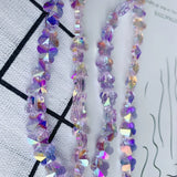 Bulk Purple Butterfly Flower Crystal Glass Necklace Jewelry Material
