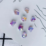 Bulk Purple Butterfly Flower Crystal Glass Necklace Jewelry Material