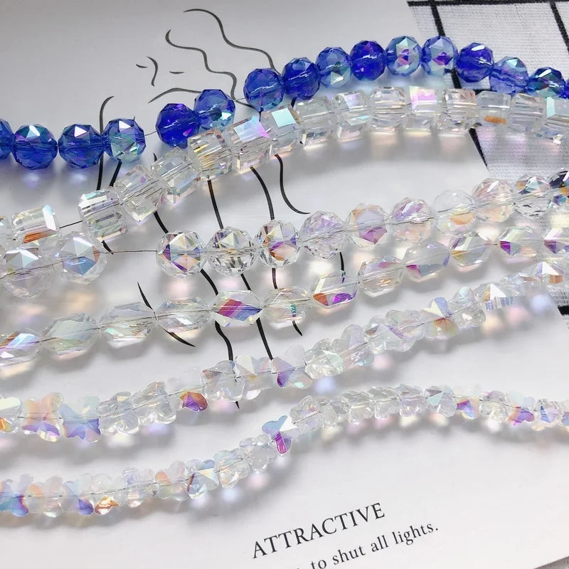 Colorful Transparent Butterfly Glass Necklace Material