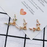 DIY Jewelry Accessories Copper Edging Antlers Pendant Antique Hairpin